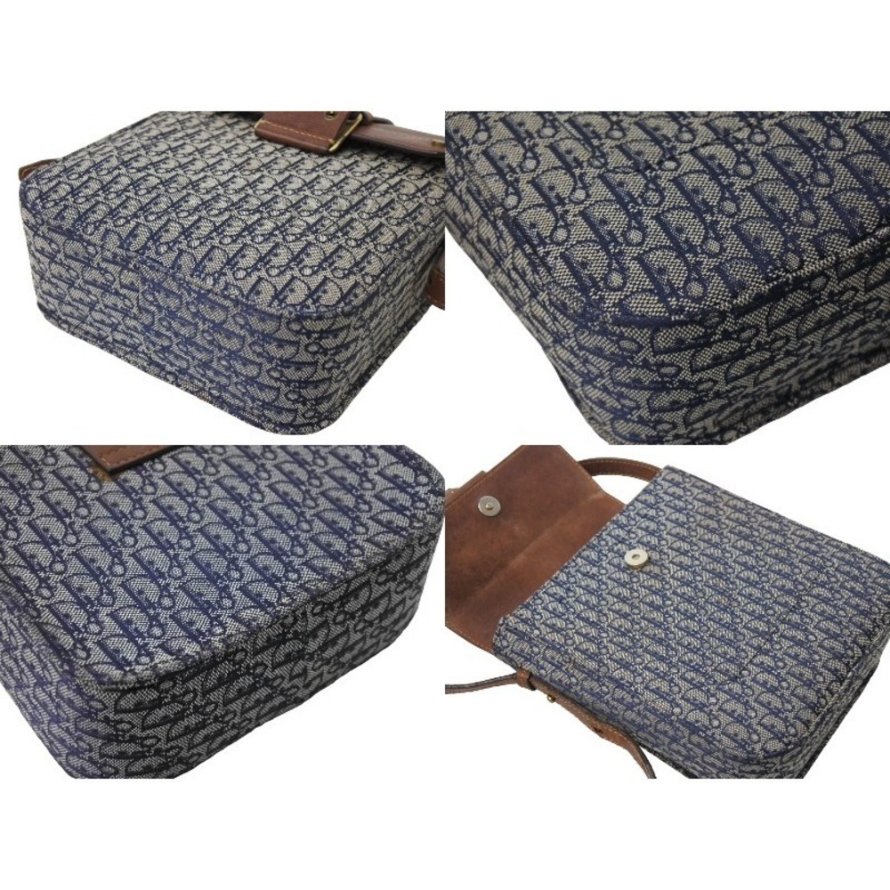 Dior Chic Brown Blue Street  Christian Navy Bag Shoulder - Picture 6 of 9